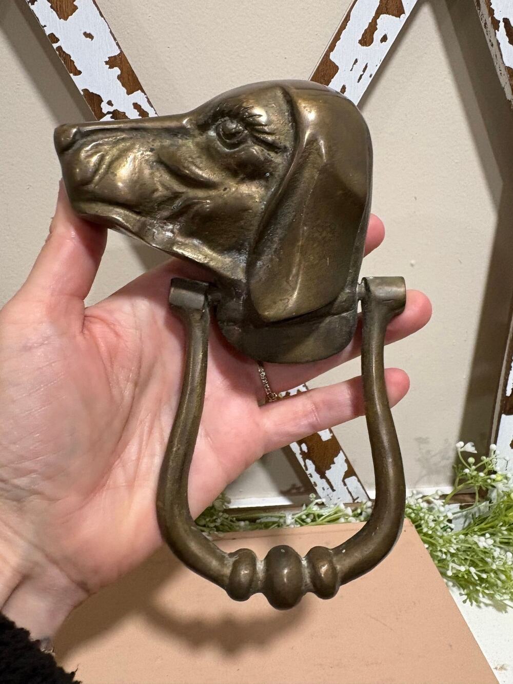 Brass dog door knocker - Dachshund door knocker